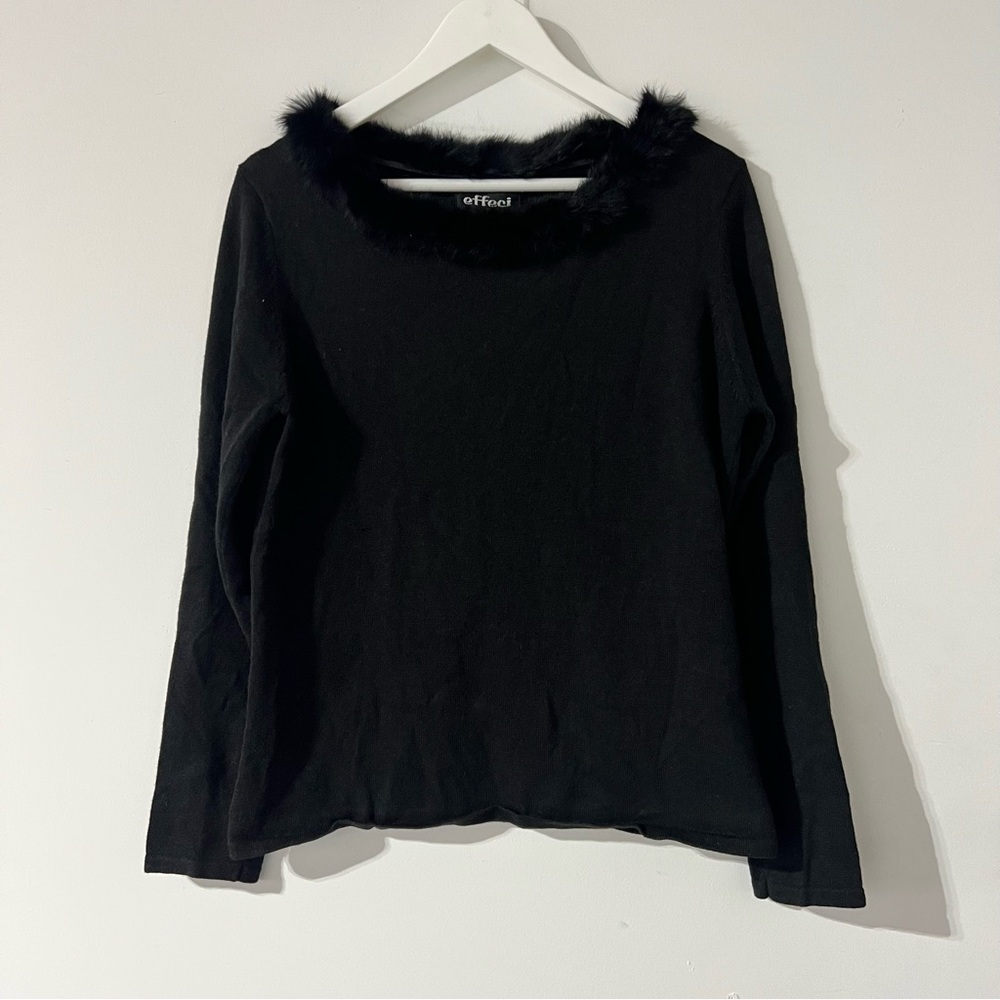 Vintage Y2K Faux Fur Collar Shirt